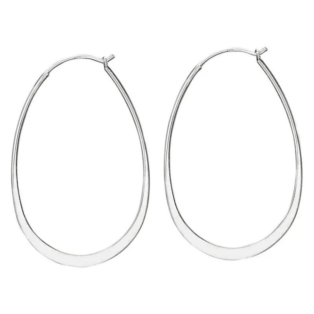 NWT Tiger Mountain Sterling Silver Oval Hoop Earrings 1.75x1.25 Minimalist